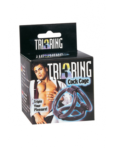 TRI 3 RING COCK CAGE -...
