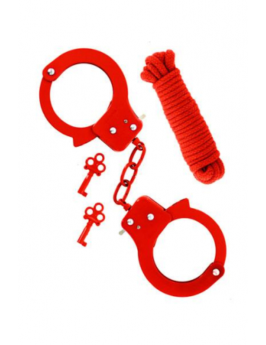 METAL CUFFS & ROPE RED