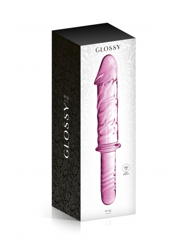 GLASS DILDO 12 PINK GLOSSY...