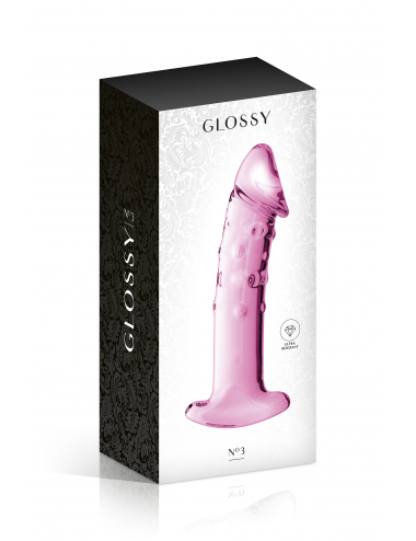 GLASS DILDO 3 PINK GLOSSY TOYS