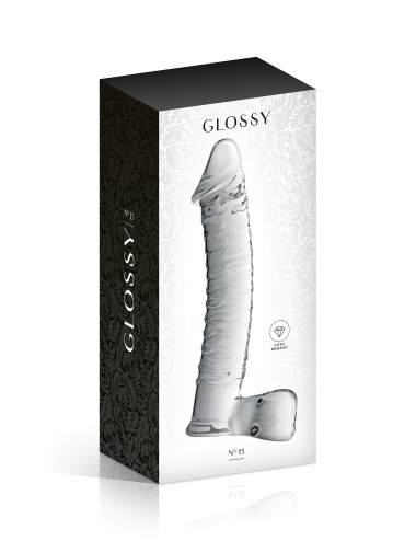 GLASS DILDO 15 CLEAR GLOSSY...