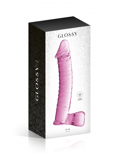 GLASS DILDO 15 PINK GLOSSY...