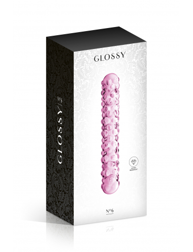 GLASS DILDO 6 PINK GLOSSY TOYS