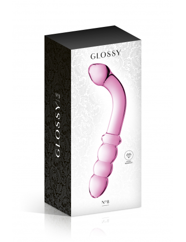 GLASS DILDO 8 PINK GLOSSY TOYS