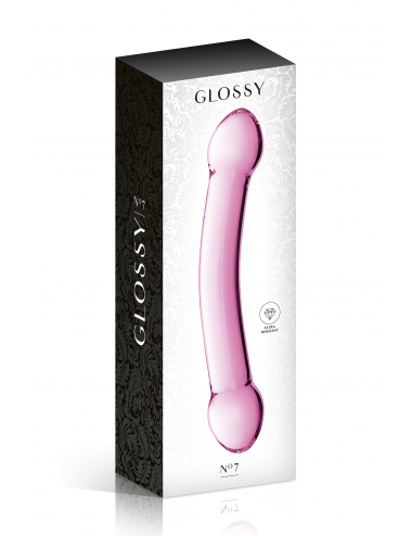 GLASS DILDO 7 PINK GLOSSY TOYS