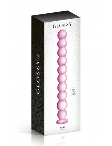 GLASS DILDO 18 PINK GLOSSY...