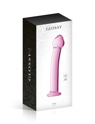 GLASS DILDO 14 PINK GLOSSY...