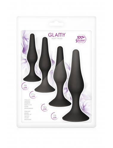 KIT ANAL PLUG FIN GLAMY BLACK