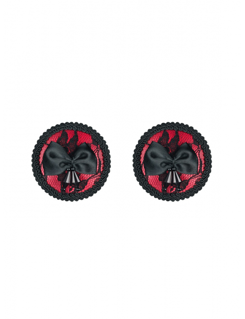 Lot De 2 Cache-Tétons Ronds En Dentelle Réutilisables - Noir - Adhésifs Discrets Pour Tenues Sans Soutien-Gorge - 8