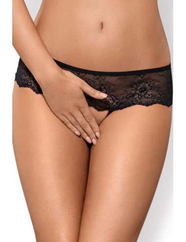 TANGA OUVERT MEROSSA NOIR S/M