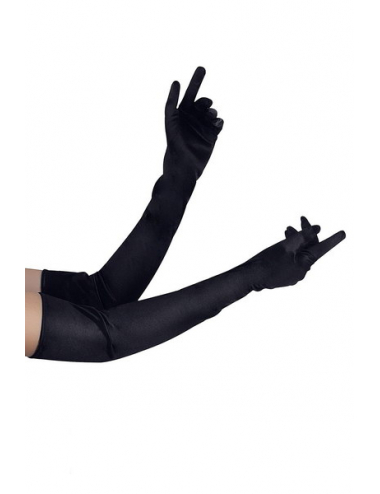 GANTS LONG SATIN NOIR T.U